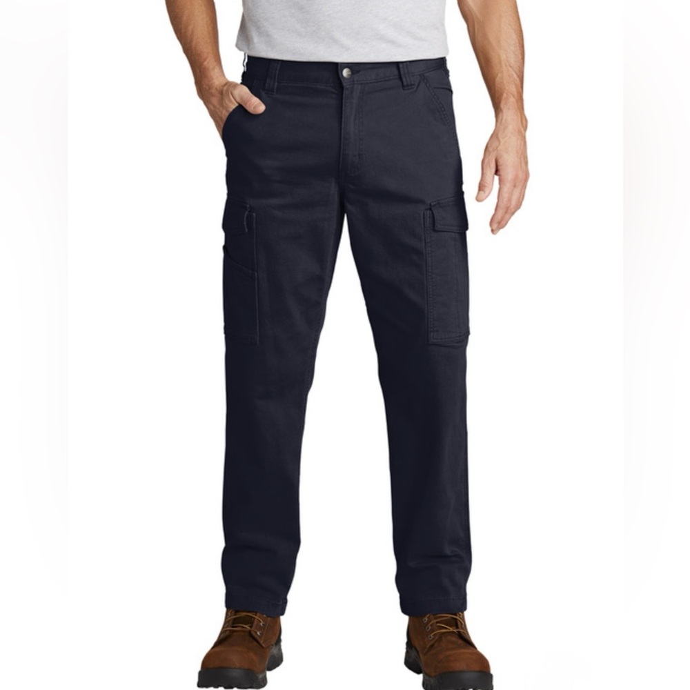 Carhartt Rugged Flex Relaxed Fit Navy Blue Canvas Cargo Work Pants Men’s 36W 32L